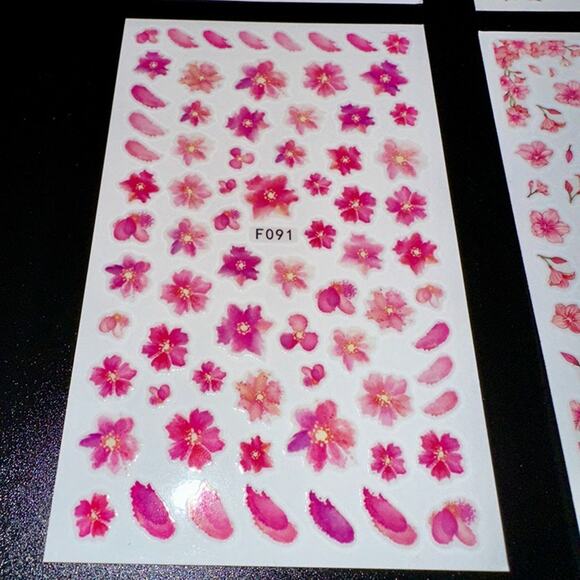 Pink Nail Art Stickers! Spring Summer Flower Designs - Picture 3 of 5